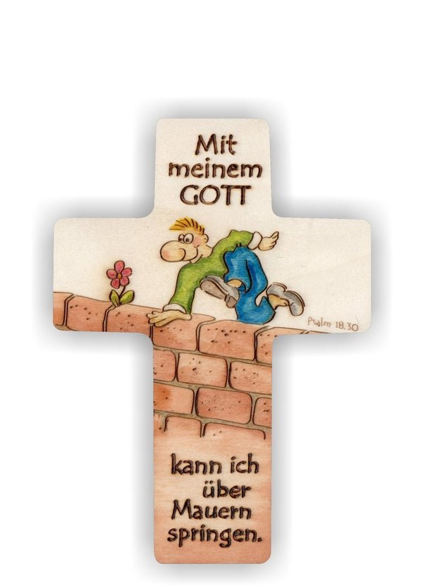 Kleines Kreuz "Über Mauern / Junge"